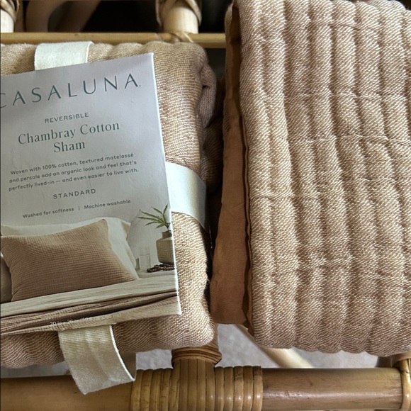 Casaluna F/Q Reversible Cotton Coverlet and 2 Standard Shams, Warm Brown - Picture 12 of 16